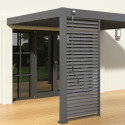 Pergola bioclimatique adossée en alu gris anthracite 3x4m Ombrea	