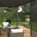 Pergola bioclimatique adossée en alu gris anthracite 3x4m Ombrea	