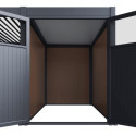 Abri de jardin 8m² en alu et bois composite pour pergola bioclimatique autoportée - Ombrea
