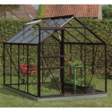 Serre Ivy Introgrow 5m² en aluminium noir et verre trempé 3mm – ACD
