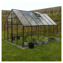 Serre Oliver Introgrow 9,9m² en aluminium noir et verre trempé 3mm – ACD