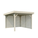 Kiosque de jardin en bois brut 9m² Lenna - madriers 28mm - Palmako