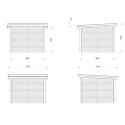 Kiosque de jardin en bois brut 9m² Lenna - madriers 28mm - Palmako