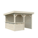 Pavillon de jardin en bois brut 9m² Lenna - madriers 28mm - Palmako