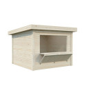 Stand de vente en bois brut 9m² Lenna - madriers 28mm - Palmako