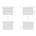Stand de vente en bois brut 9m² Lenna - madriers 28mm - Palmako
