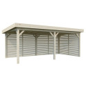 Kiosque de jardin en bois brut 17,64m² Lenna - madriers 28mm - Palmako