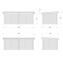 Kiosque de jardin en bois brut 17,64m² Lenna - madriers 28mm - Palmako