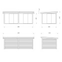 Pavillon de jardin en bois brut 17,64m² Lenna - madriers 28mm - baies vitrées - Palmako