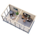 Pavillon de jardin en bois brut 17,64m² Lenna - madriers 28mm - baies vitrées - Palmako