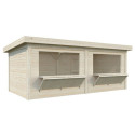 Stand de vente en bois brut 17,64m² Lenna - madriers 28mm - Palmako