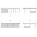 Pavillon de jardin en bois brut 876x588cm Lenna - madriers 28mm - terrasse 17,64m² avec comptoir - Palmako
