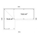 Pavillon de jardin en bois brut 876x588cm Lenna - madriers 28mm - terrasse 17,64m² avec comptoir - Palmako