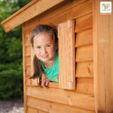 Cabane pour enfants en bois séché lasuré - toboggan bleu - MY HOUSE - FUNGOO