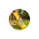 Cabane pour enfants en bois séché lasuré - toboggan jaune MY SIDE - FUNGOO