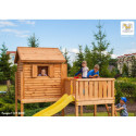 Cabane pour enfants en bois séché lasuré - toboggan bleu MY SIDE - FUNGOO