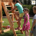 Cabane pour enfants en bois séché lasuré - toboggan vert MY SIDE - FUNGOO