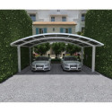 Carport double 30m² en aluminium laqué blanc et polycarbonate transparent EAGLE - X-METAL