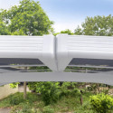 Carport double 30m² en aluminium laqué blanc et polycarbonate transparent EAGLE - X-METAL