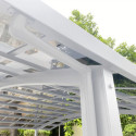 Carport double 30m² en aluminium laqué blanc et polycarbonate transparent EAGLE - X-METAL