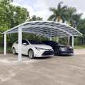 Carport double 30m² en aluminium laqué blanc et polycarbonate transparent EAGLE - X-METAL