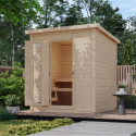Sauna d’extérieur en bois brut Hytti 2 - 4 places - 38mm - KARIBU