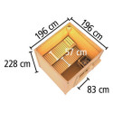 Sauna d’extérieur en bois brut Hytti 2 - 4 places 38mm - poêle 9KW ctrl externe - KARIBU