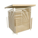 Sauna d’extérieur en bois brut Hytti 2 - 4 places 38mm - poêle 9KW ctrl externe - KARIBU
