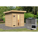 Sauna d’extérieur en bois brut Hytti 2 - 4 places 38mm - poêle Easy Bio 9000W - KARIBU