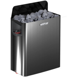 Poêle pour sauna THE WALL BLACK 8000W avec commande intégrée HARVIA