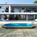 Piscine en bois Nemo 579x349cm - H.145cm - fixations à sceller - Altanka