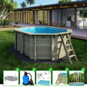 Piscine en bois Nemo 430x300cm - H.131cm - fixations à visser - Altanka
