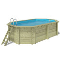 Piscine en bois Nemo 579x349cm - H.145cm - fixations à visser - Altanka