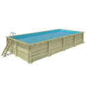 Piscine en bois Aqua 850x435cm - H.145cm - fixations à sceller - Altanka