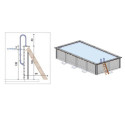 Piscine en bois Aqua 850x435cm - H.145cm - fixations à sceller - Altanka