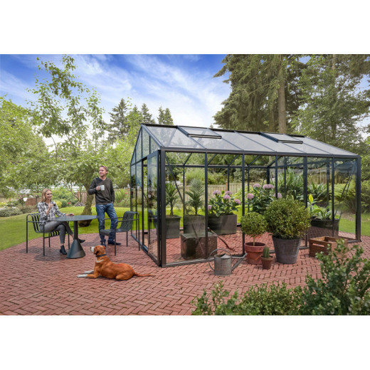 Serre de jardin 310x459cm Classique en aluminium, verre trempé et toit en PC - BloomCabin