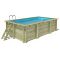 Piscine en bois Aqua 465x285cm - H.124cm - fixations à visser - Altanka