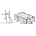 Piscine en bois Aqua 465x285cm - H.124cm - fixations à visser - Altanka