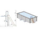 Piscine en bois Aqua 610x285cm - H.131cm - cadre en métal - Altanka