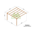 Pergola adossée en bois massif traité autoclave 420x420cm NARBONNE – Maderland