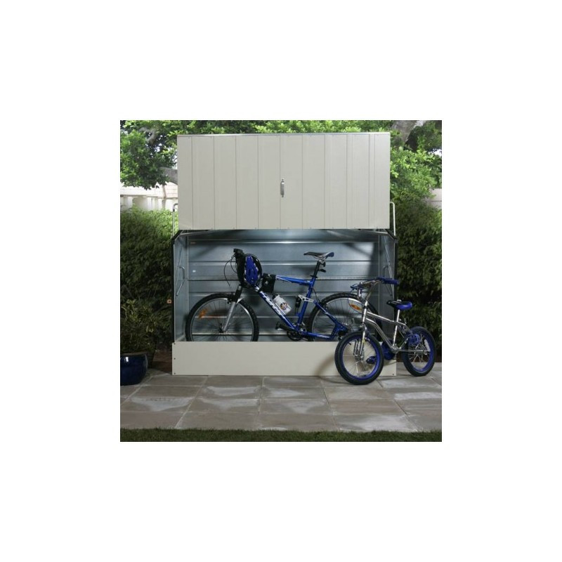 Abri vélos en métal 1750L crème 1,74m² Trimetals
