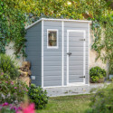 Abri de jardin en résine 2,06m² monopente + plancher Keter