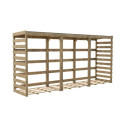 Abri bûches en bois traité vert - 356x82cm - Colombus - Forest Style
