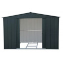 Abri de jardin gris en métal imitation bois 7,75m² sécurisé - Duramax