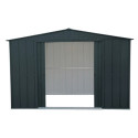Abri de jardin gris en métal imitation bois 7,75m² sécurisé - Duramax