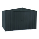Abri de jardin gris en métal imitation bois 7,75m² sécurisé - Duramax