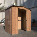 Abri de jardin gris en métal marron imitation bois 2,48m² - Duramax