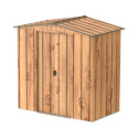Abri de jardin gris en métal marron imitation bois 2,48m² - Duramax