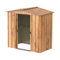 Abri de jardin gris en métal marron imitation bois 2,48m² - Duramax