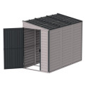 Abri de jardin gris en PVC 2,94m² - adossable - Sidemate - Duramax